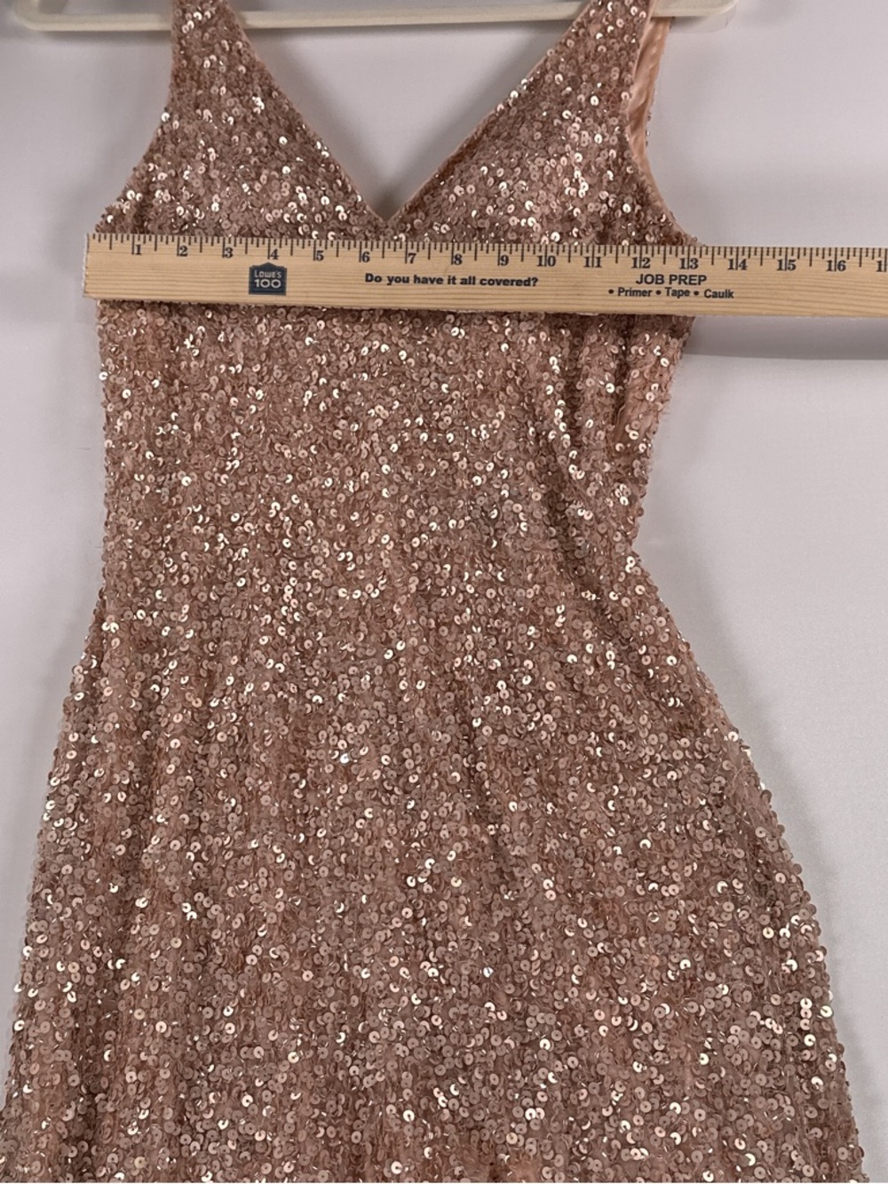Mac Duggal Rose Gold Sequin Slit Gown 0 AS IS DEAL - Picture 12 of 15